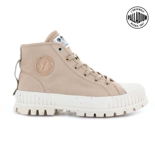 Palladium Pallashock Mid Organic Laarzen Dames Beige | NL 96CAZTE